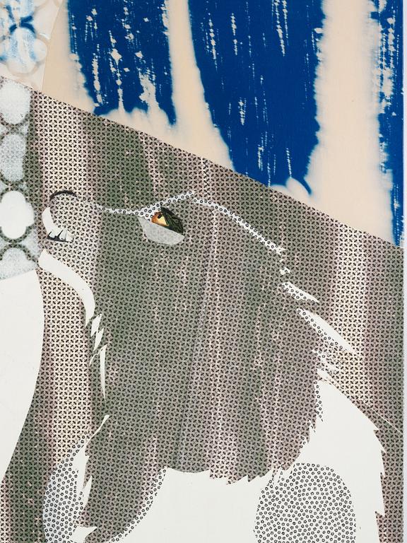 Lara Schnitger, tygcollage och akrylfärg på duk, 2010.