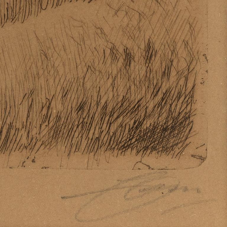 Anders Zorn, etching, 1916, signed in pencil.