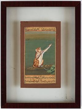 A set of four Mughal paintings by unknown artist, 19th Century.