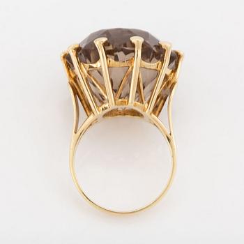 14K gold and smoky quartz ring.