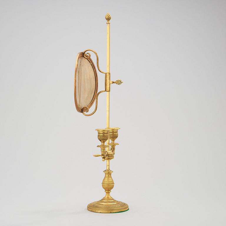 LÄSLAMPA, för två ljus. Ryssland, 1820/30-tal.