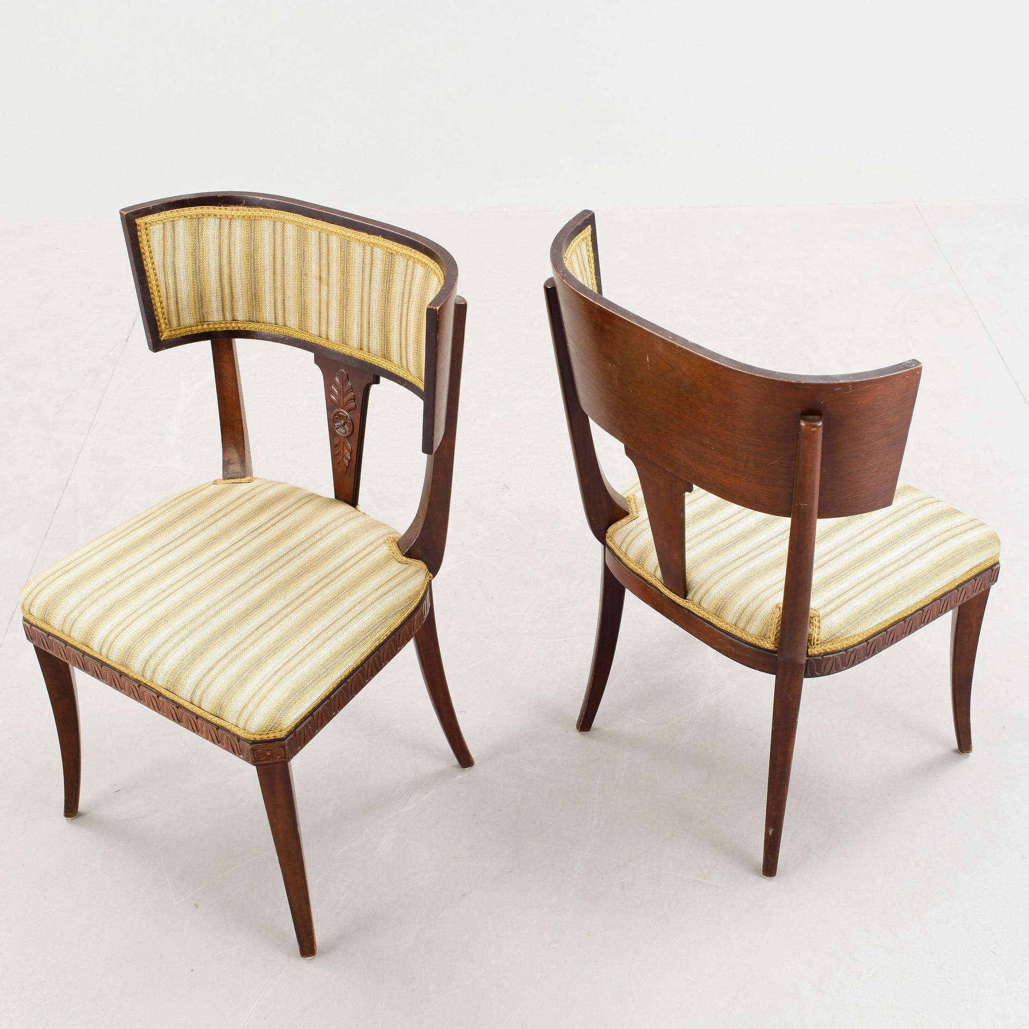 STOLAR, 4 stycken, empirestil, 1920/30-tal.