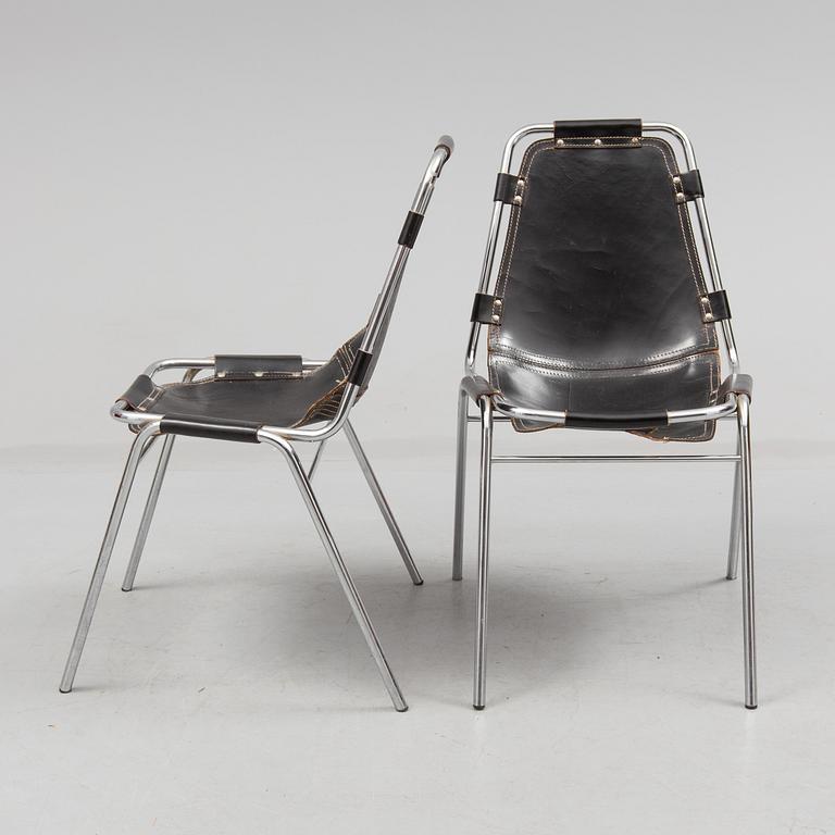 CHARLOTTE PERRIAND, a pair of "Les Arcs" chairs from the 1970's.