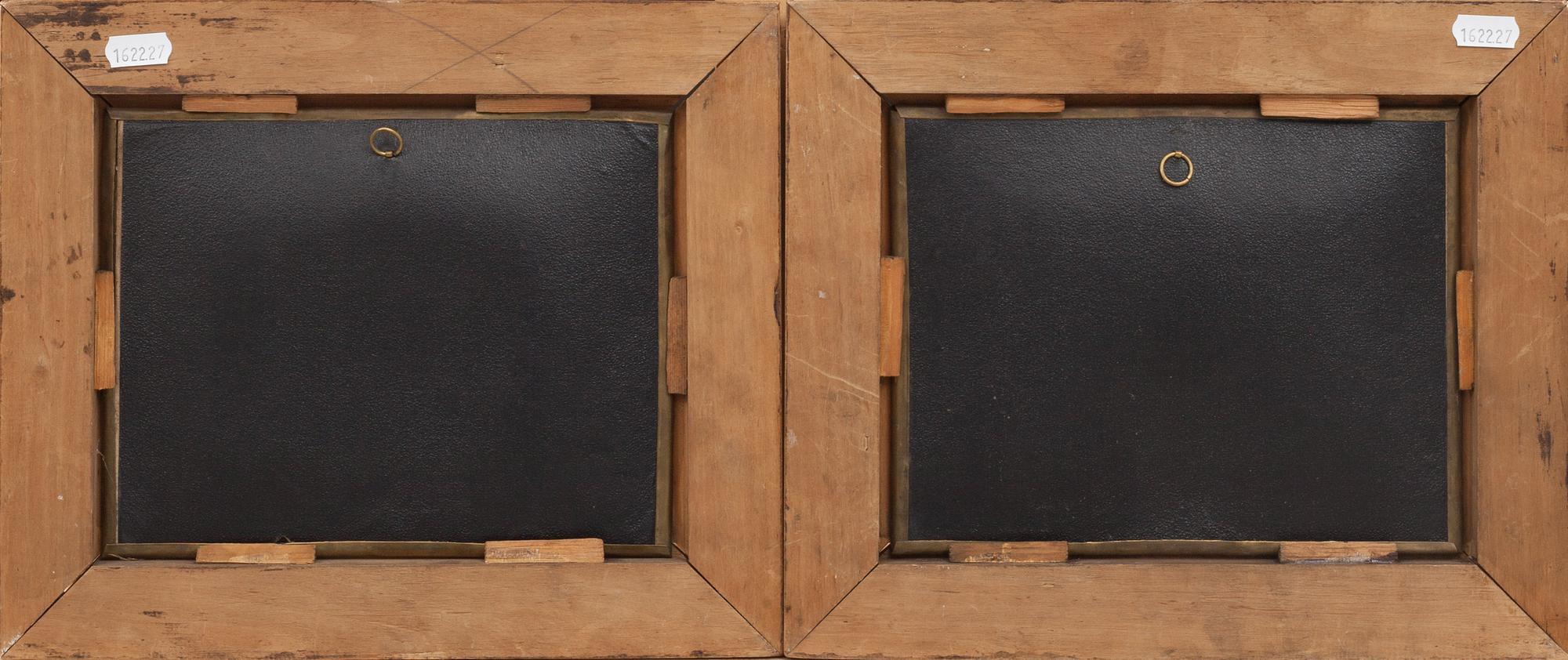 VÄGGRELIEFER, mässing, Frankrike, ett par.