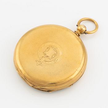 Pocket watch, 18K gold, 44 mm.