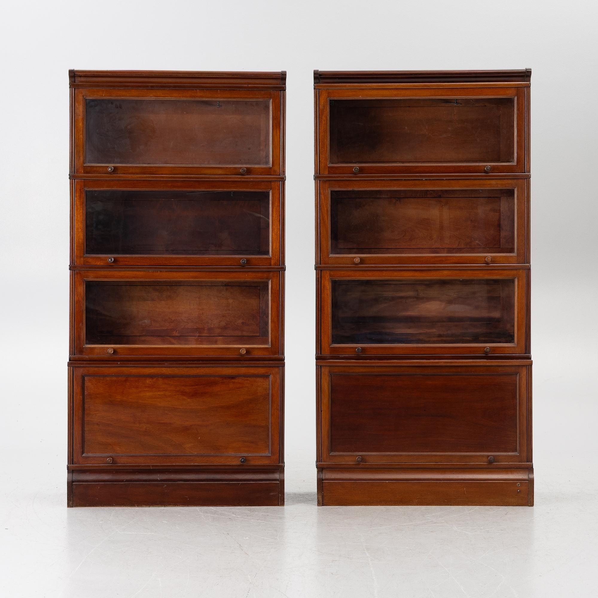 Bookcase, 8 modules. Early 20th century.