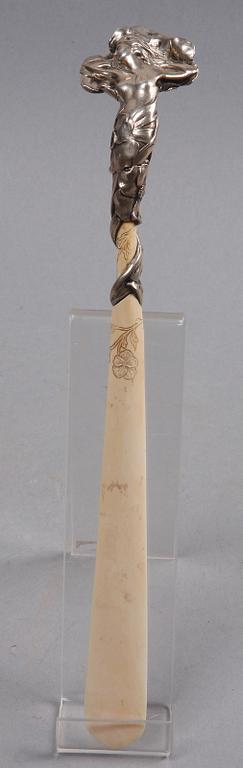 BREVKNIV, silver och ben, CG Hallberg Stockholm 1899.