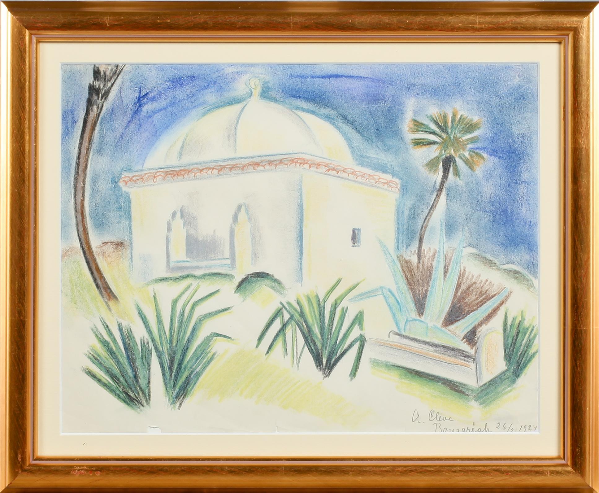 AGNES CLEVE, pastell, signerad samt daterad "Bouzareah 1924".