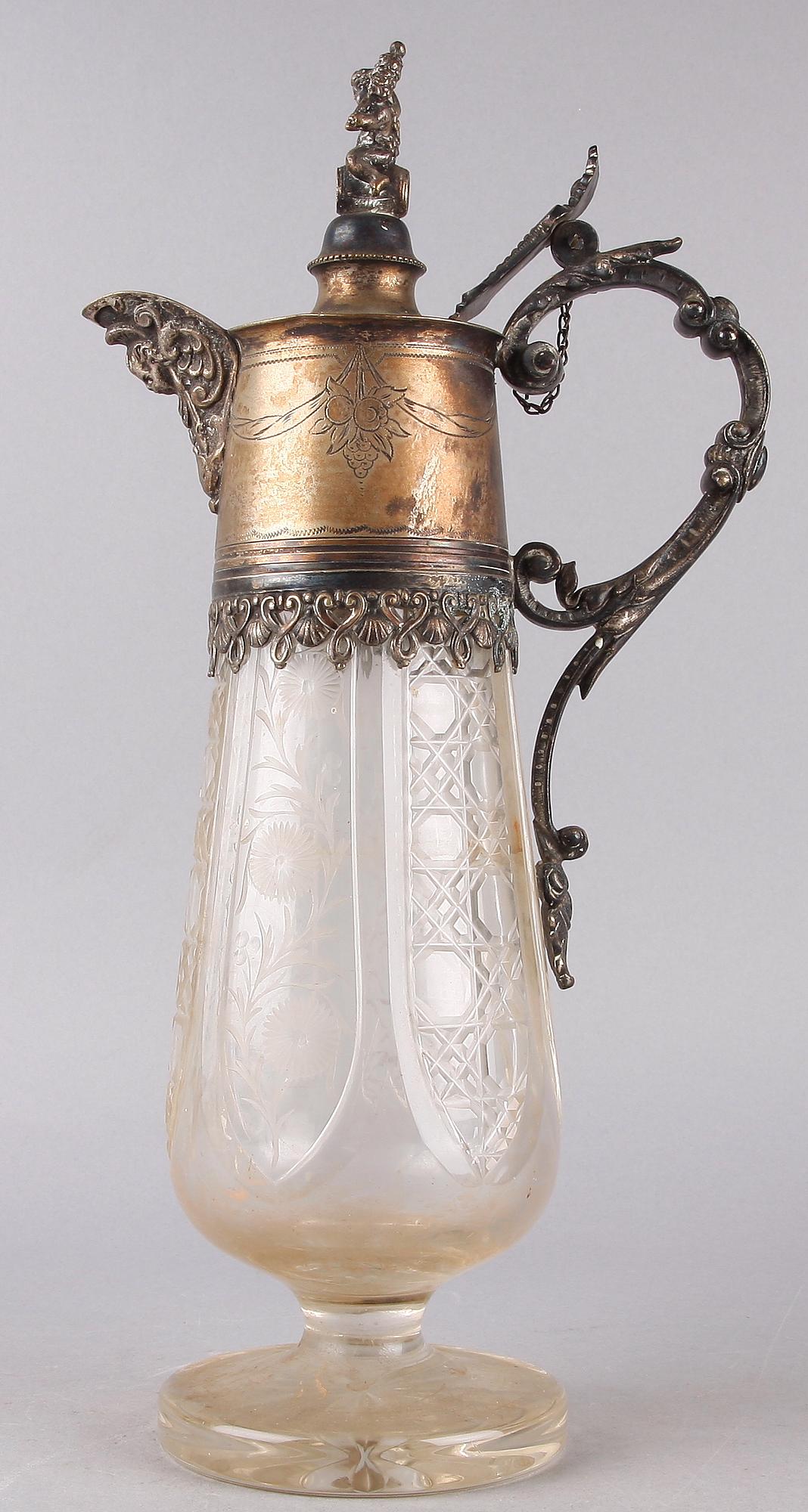 VINKANNA, glas och nysilver, 1800-talets slut.