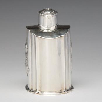 A Swedish late Baroque silver tea-caddy, mark of Johan Collin, Stockholm 1745.