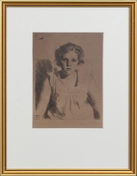 Anders Zorn, a signed etching from 1914.