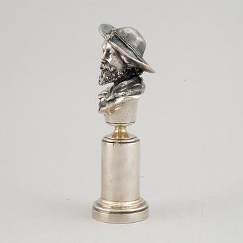 A Russian silver sculpture of Rubens, marked Grachev, St. Petersburg 1908-1917.