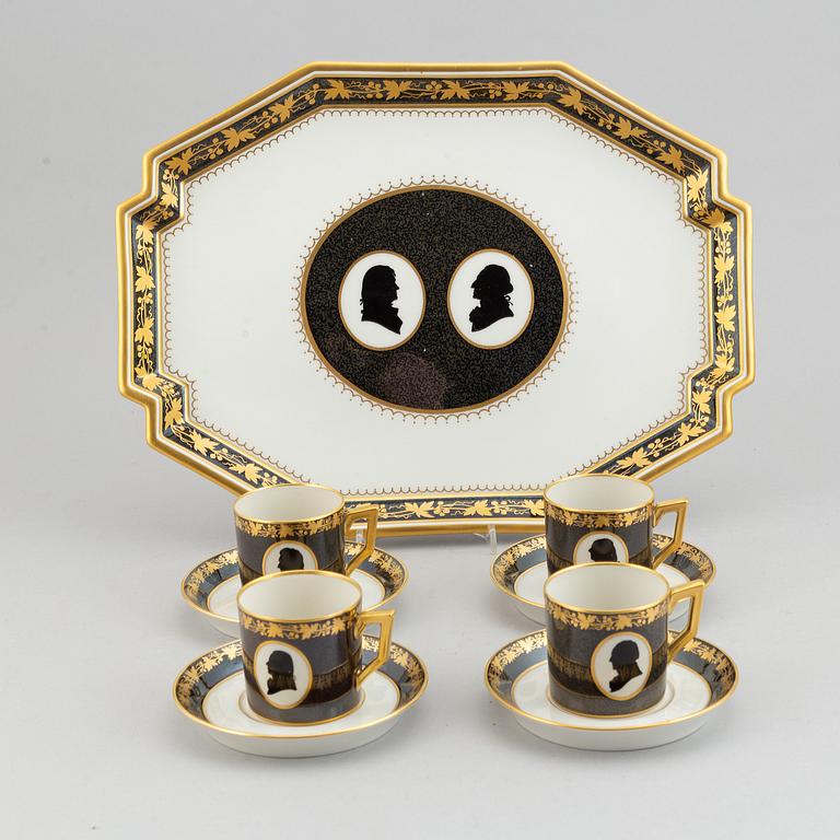 Royal Copenhagen, kaffeservis/presentationsservis, 9 delar, porslin, Danmark.