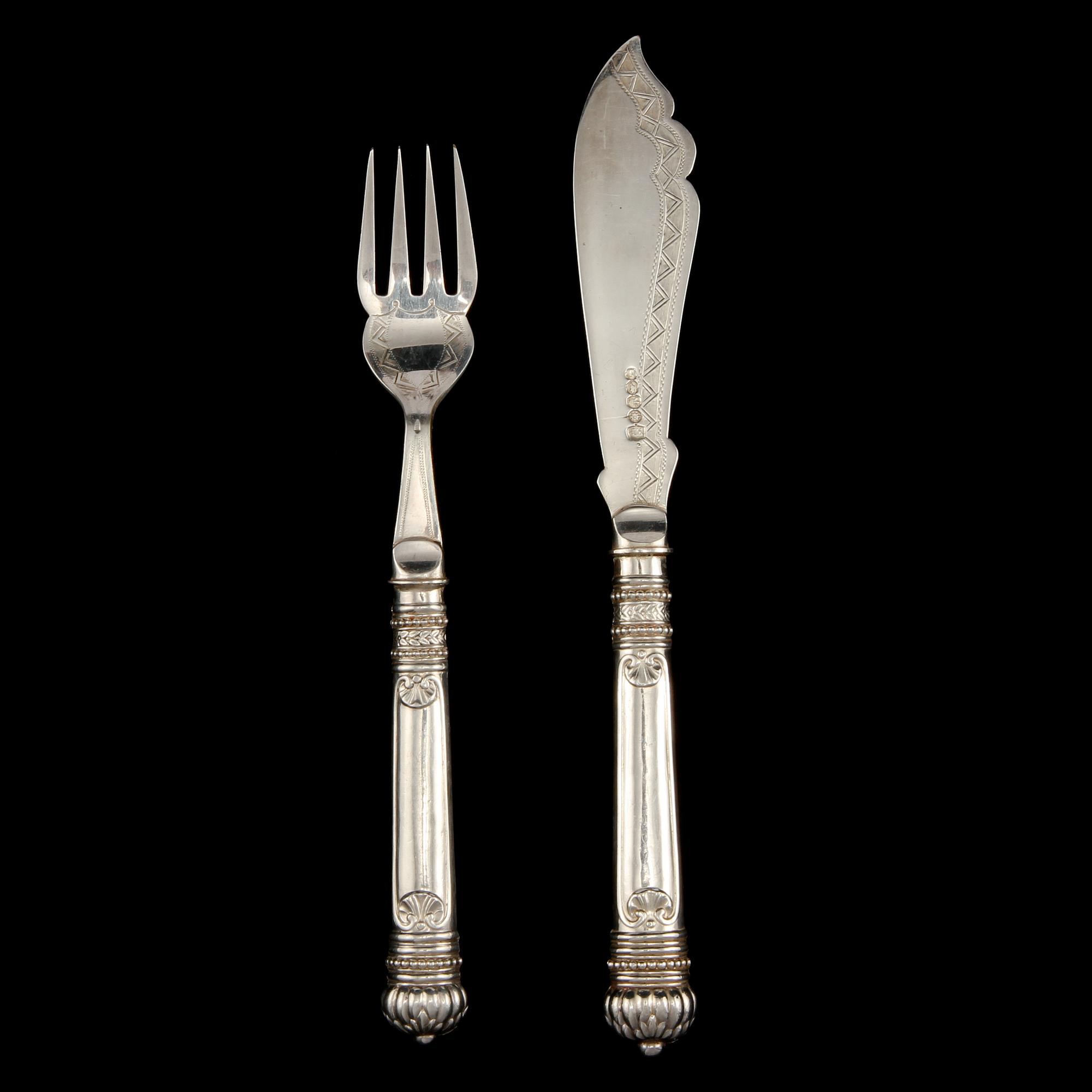 FISKBESTICK, 24 st, nysilver, 1900-talets första hälft.