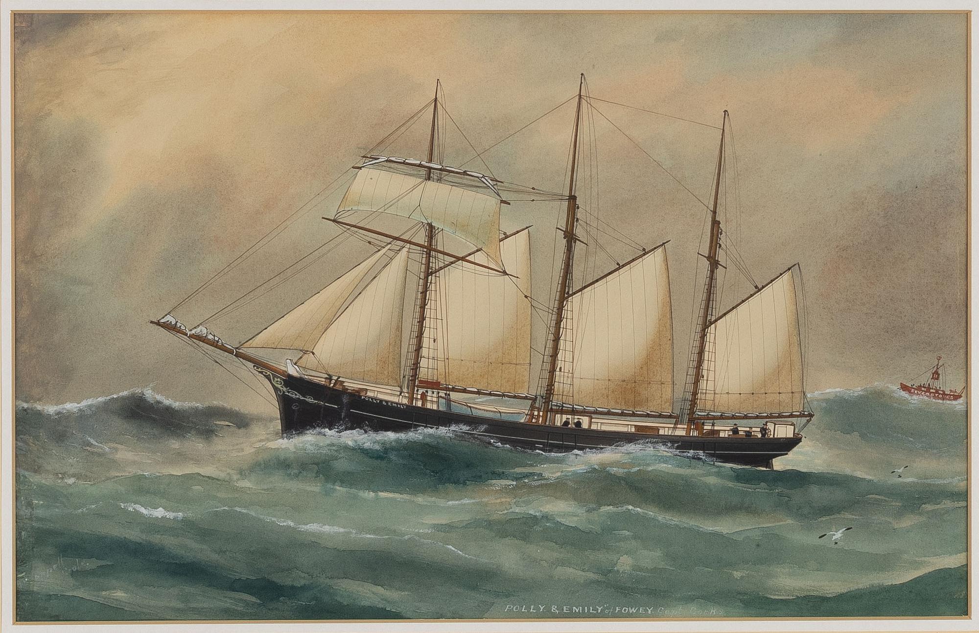 Reuben Chappell, Toppseglarskonaren "Polly och Emily" i  fint väder.