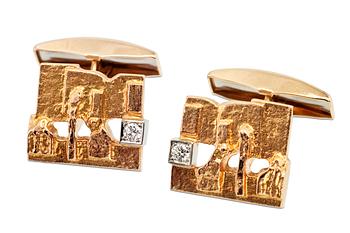 621. Björn Weckström, CUFF LINK WITH DIAMONDS.