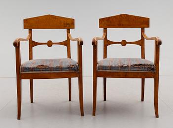 KARMSTOLAR, 1 par, Karl Johan, 1800-talets mitt.