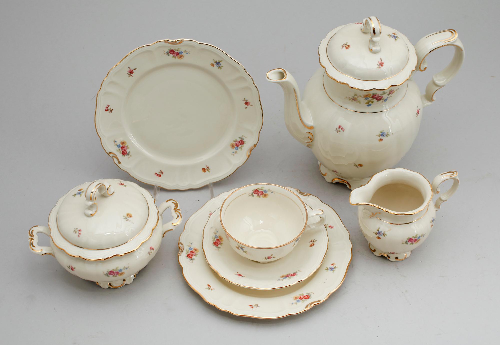KAFFESERVIS, 27 del, porslin, "Serenad", Rörstrand, 1900-talets mitt.