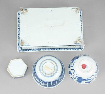 PARTI PORSLIN, 6 delar, Kina resp Japan, 1800-1900-tal.