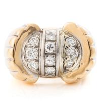 Ring, cocktail ring, 18K gold with brilliant-cut diamonds, 1950s.