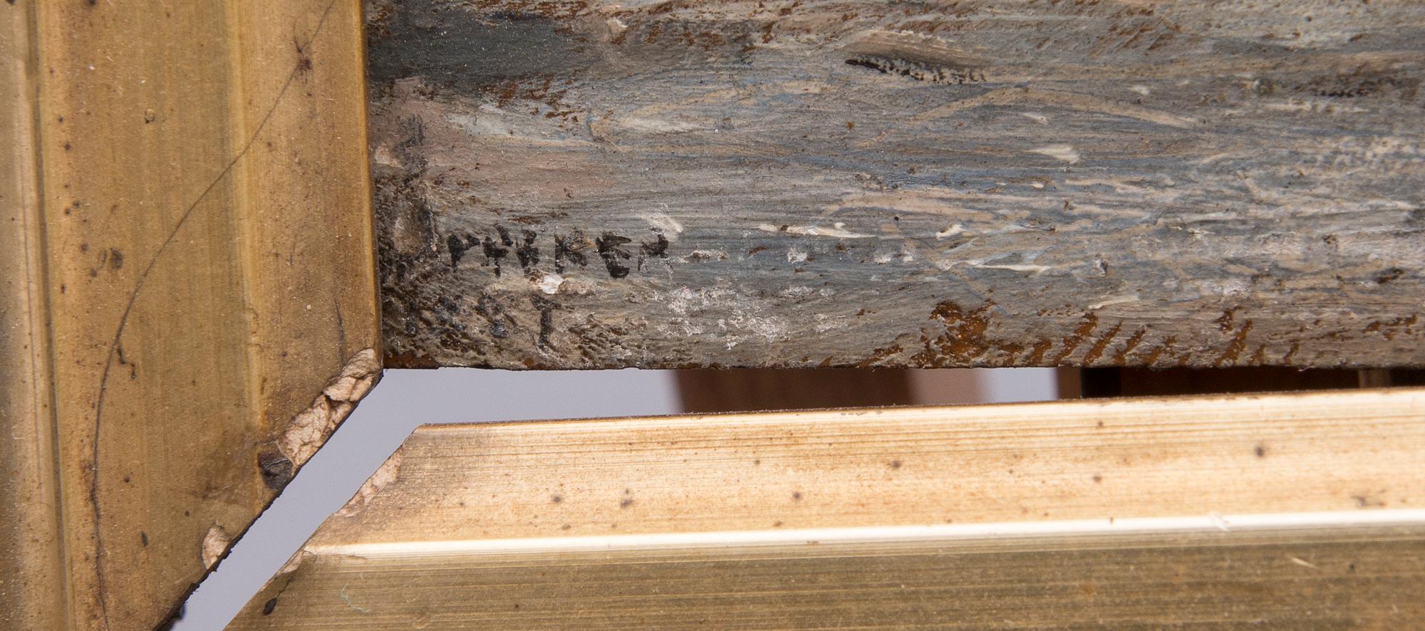 OIDENTIFIERAD KONSTNÄR, olja på pannå, signerad och daterad otydligt, Nederländerna, 1800-tal.