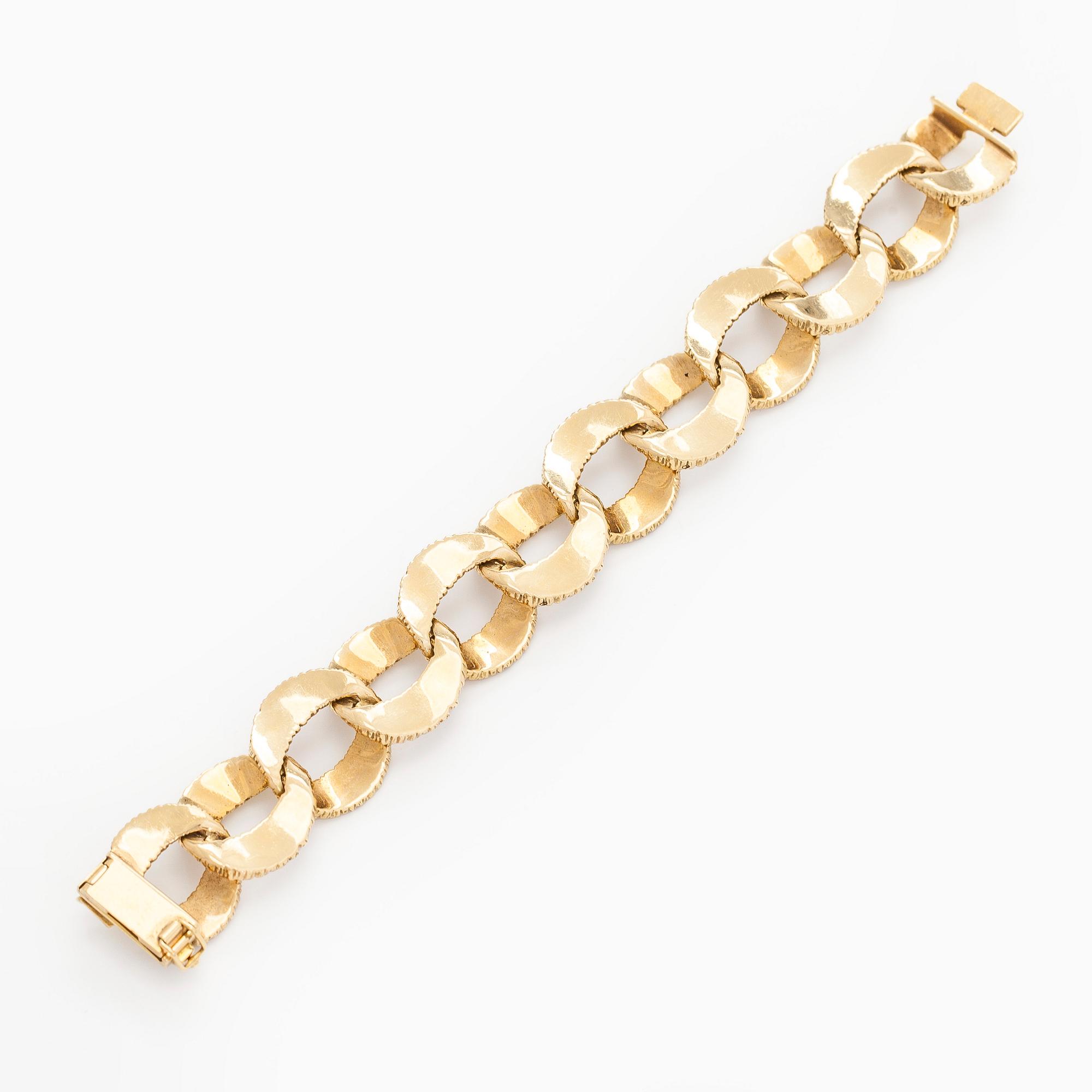 Armband, 14K guld, importstämplar Tillander 1968.