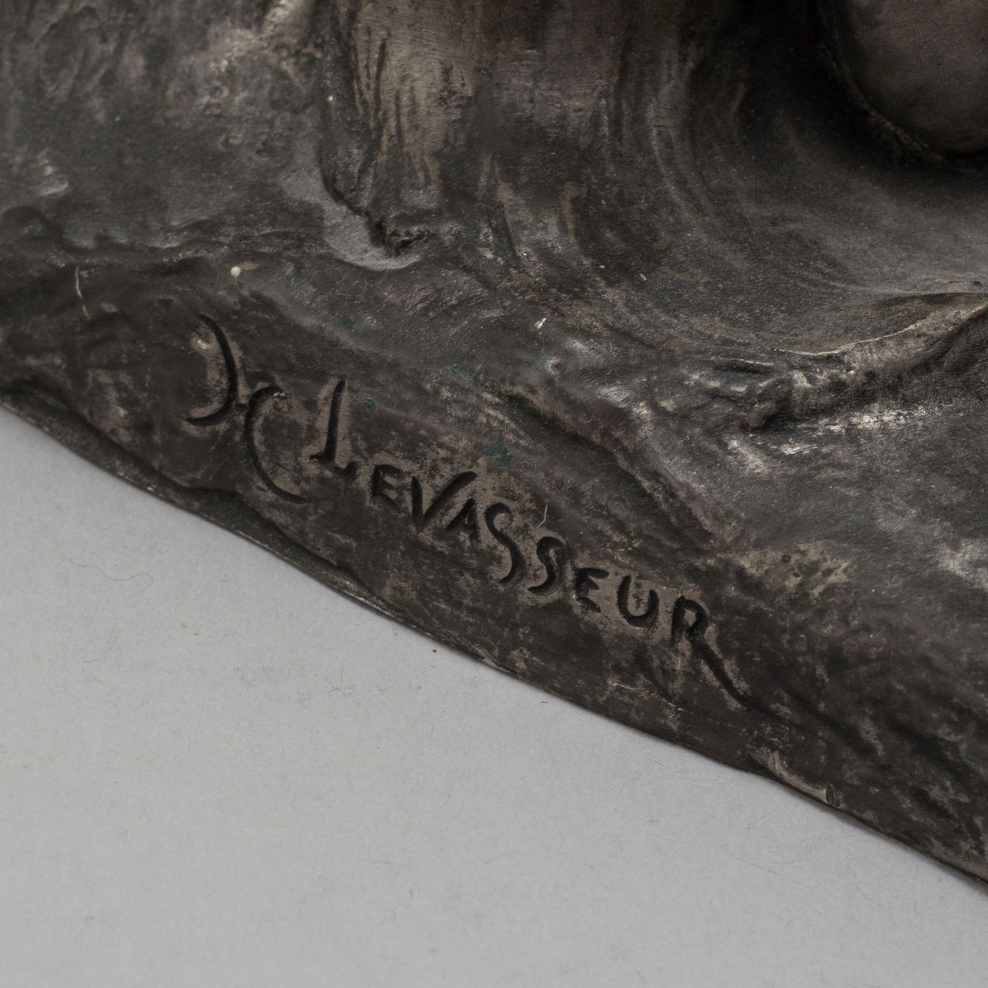 HENRI LOUIS LEVASSEUR, a sculpture, zinc. Signed H Levasseur.