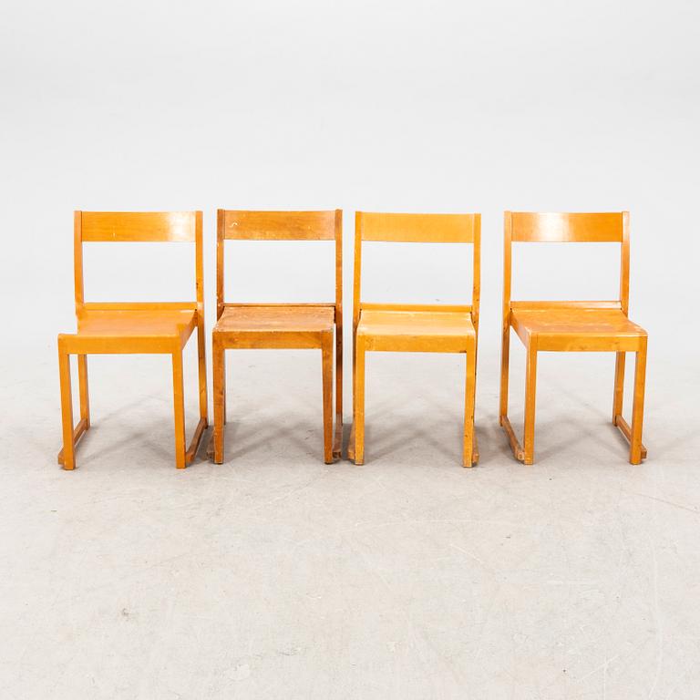 Sven Markelius, chairs, 8 pieces, "Orkesterstolen", mid/second half of the 20th century.