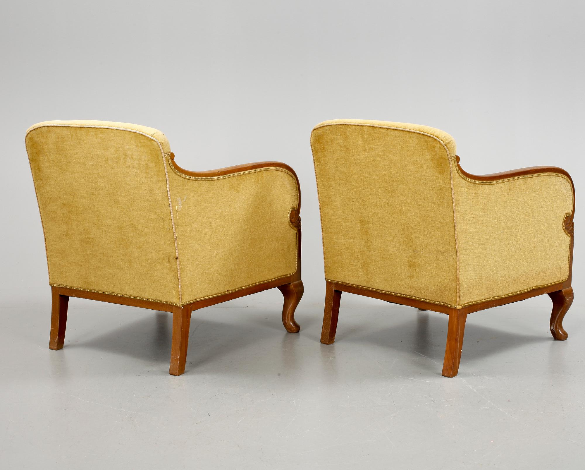 FÅTÖLJER, ett par, art déco, 1920/30-tal.