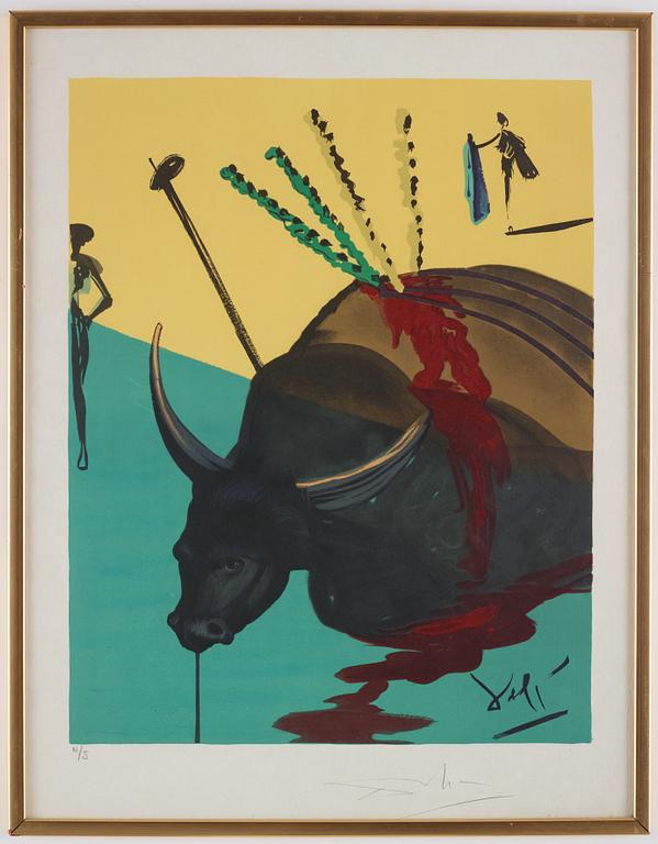 Salvador Dalí, lithograph in colours,1970, signed N/Z.