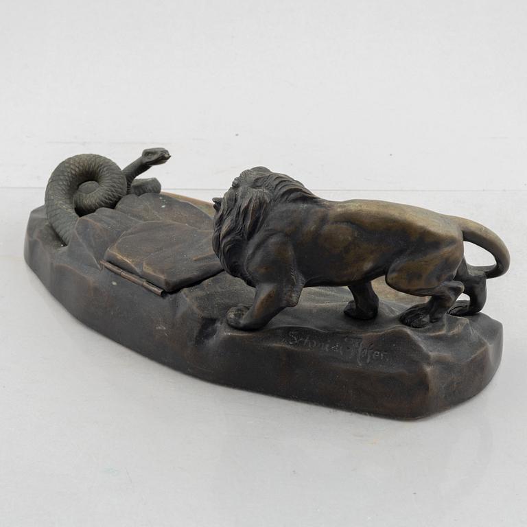 Otto Schmidt-Hofer, a bronze writing stand, signed.