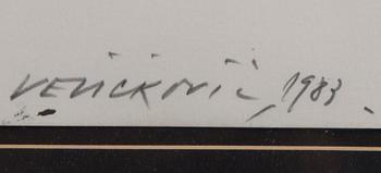 VLADIMIR VELICKOVIC, färglitografi, signerad, daterad 1983 och numrerad HC XXXVIII/L.