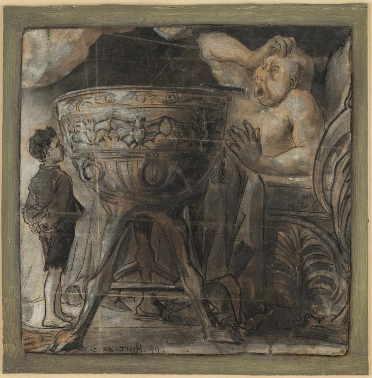 CALEB ALTHIN, ink and watercolour, signed and dated -99.