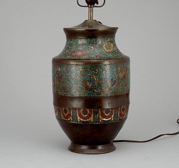 A bronze and cloisonne vase, late Qing dynasty.