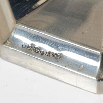 A pair of silver candelsticks, GAB, 1928.
