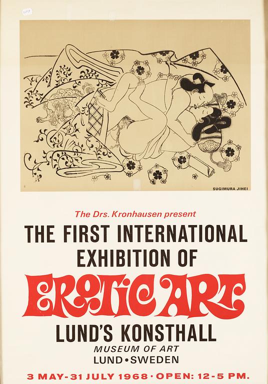 An exhibition poster and catalog. " Eroticart", Lunds konsthall 1968.