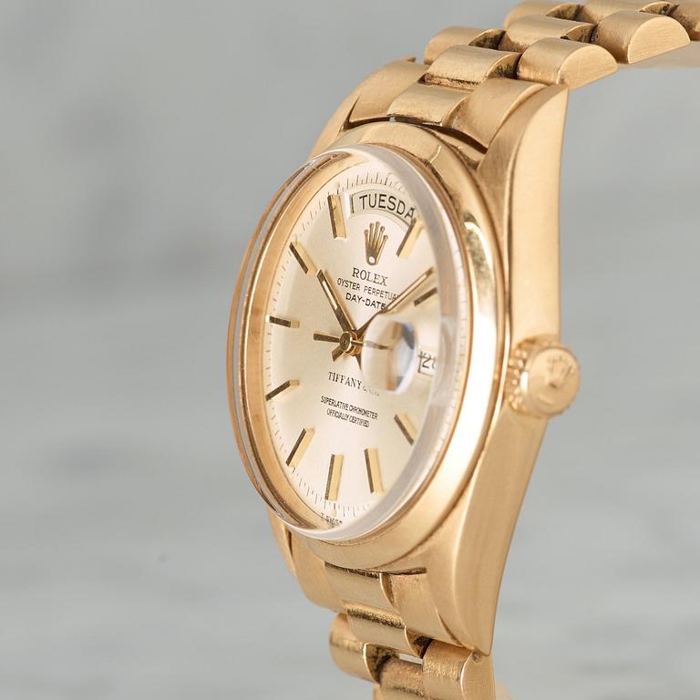 ROLEX, Oyster Perpetual, Day-Date, Chronometer, ”Tiffany & Co” armbandsur, 36 mm.