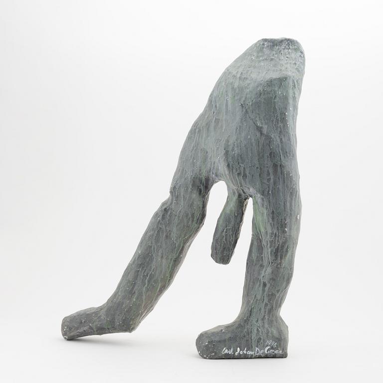 Carl Johan De Geer, skulptur, bemålad papier mache, signerad och daterad 1996.