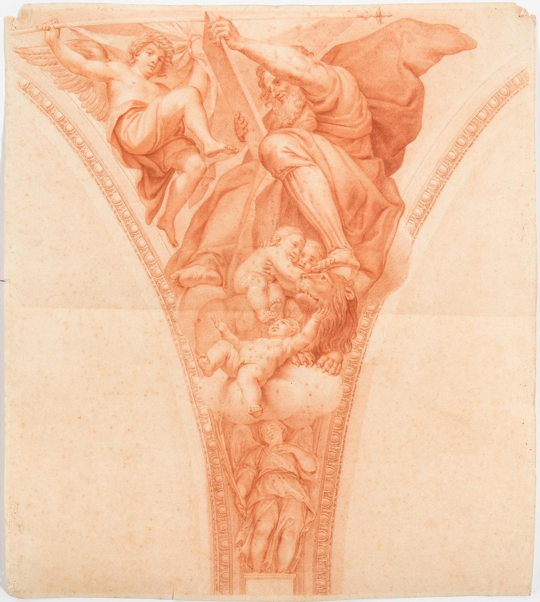 UNIDENTIFIED ARTIST, 2 red chalk drawings, 18th century.