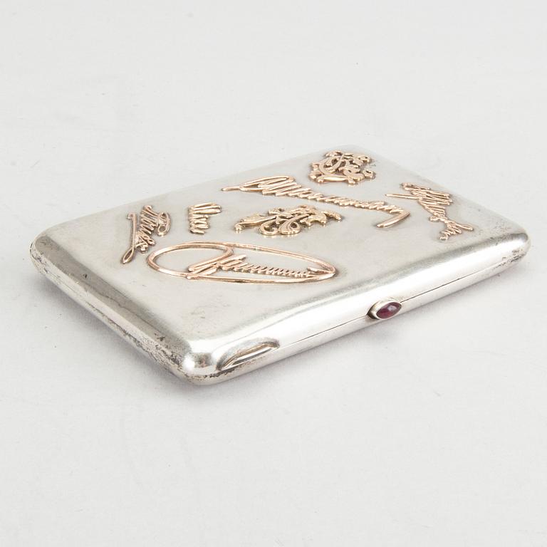 A 1908-1926 Russian silver cigarette case.