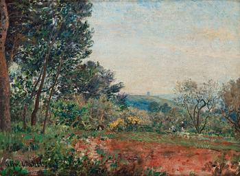 651. Alfred Wahlberg, Spring landscape from France.