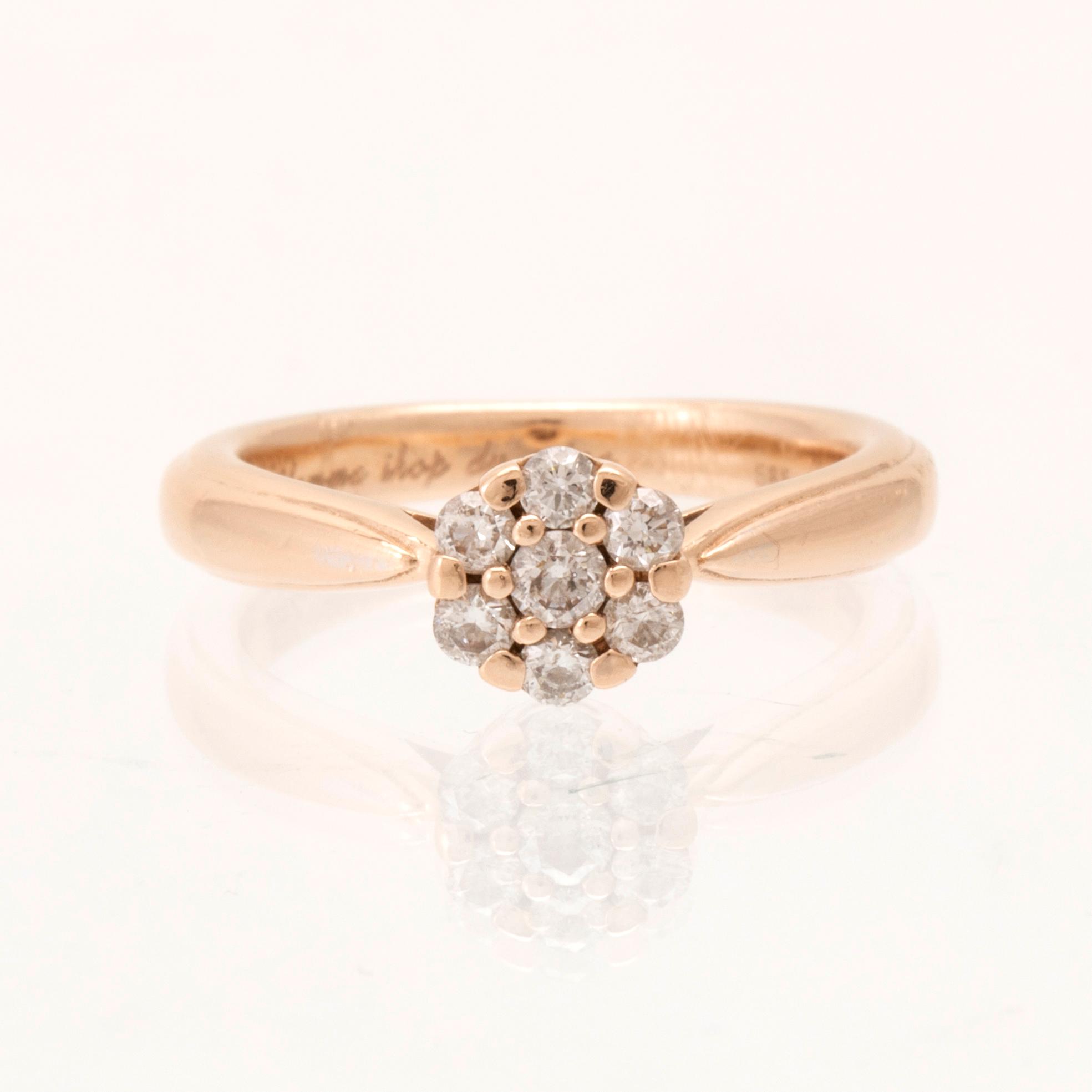 A 14K gold ring "Venice" set with round brilliant cut diamonds, Glamira.