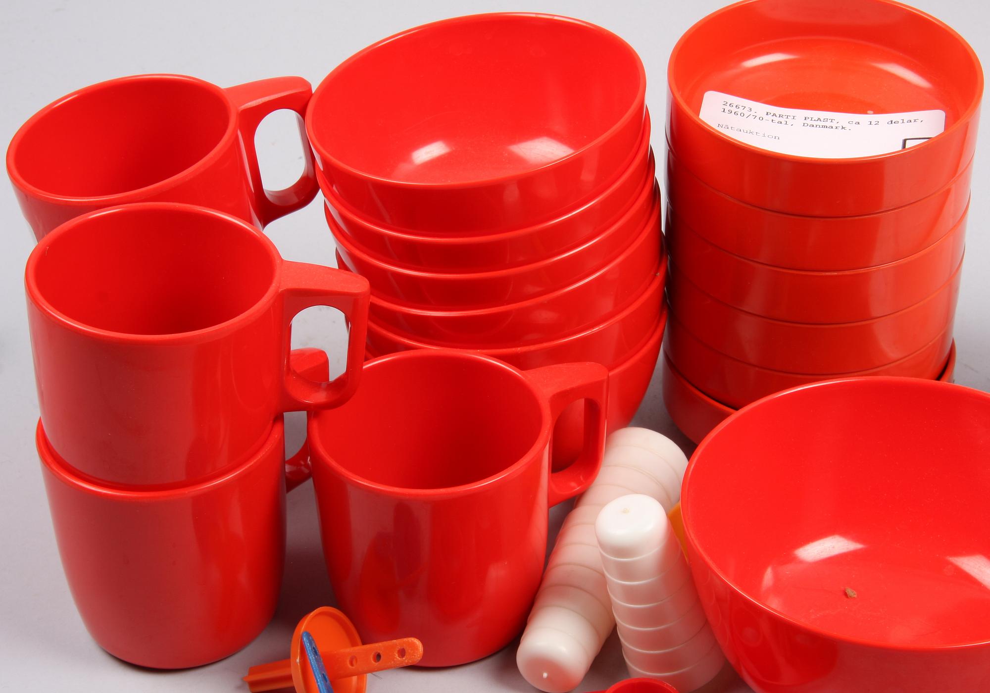 PARTI PLAST, ca 12 delar, 1960/70-tal, Danmark.