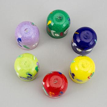 A set of six "Goto" glasses/candleholders, Murano, Venice, 1990- 2000.