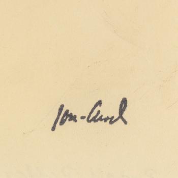 JOHN JON-AND, blandteknik på papper, 9 st. Samrade. Vissa signerade och vissa stämpelsignerade.