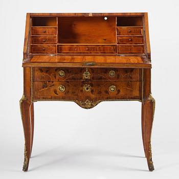 A Gustavian late 18th century secretaire attributed to Jonas Hultsten (master in Stockholm 1773-1794).