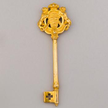 Chamberlain key, ormolu, Sweden late 18th century.