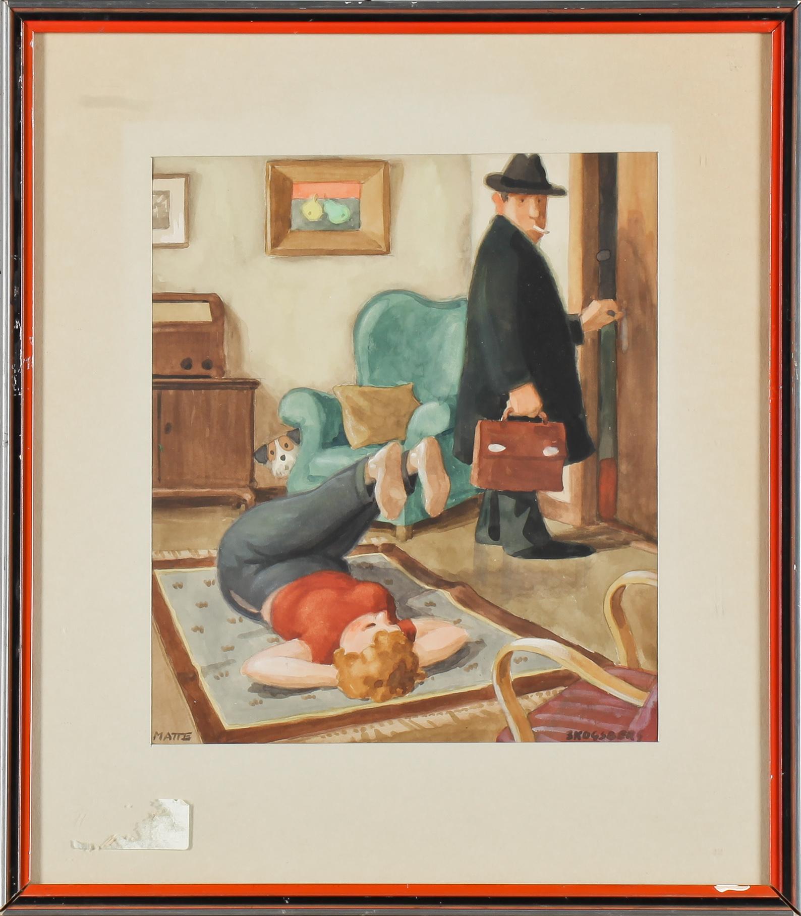 HARALD SKOGSBERG, akvarell, signerad.