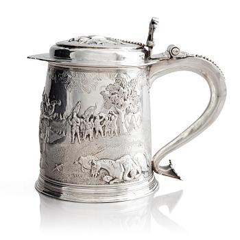 303. John Jackson, dryckeskanna, silver, London 1698-1699.