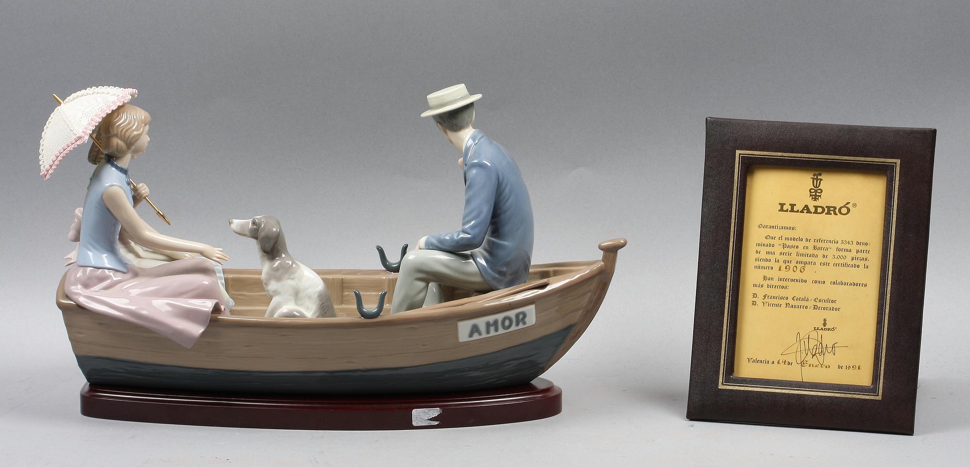 FIGURGRUPP, porslin, Lladro, märkt No 1.906. Tillverkningsår 1991.